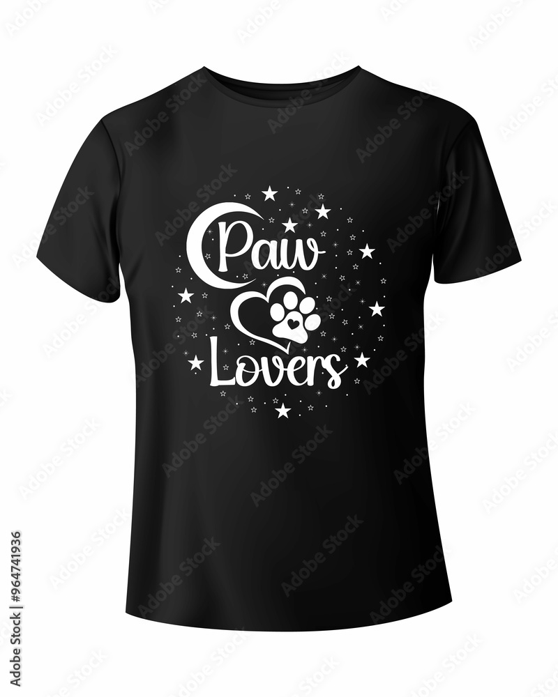 Paw Lovers Typography T-Shirt Design Paw Lovers Typography T-Shirt Design