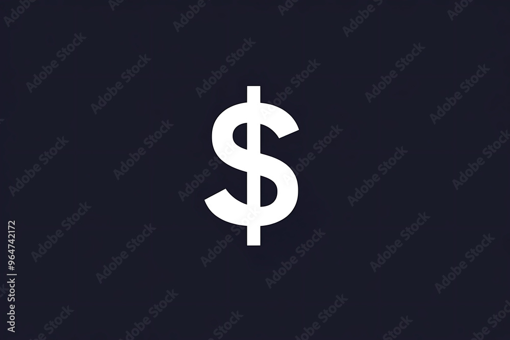 A simple and clean dollar symbol icon ($) designed in a minimalist style A simple and clean dollar symbol icon ($) designed in a minimalist style