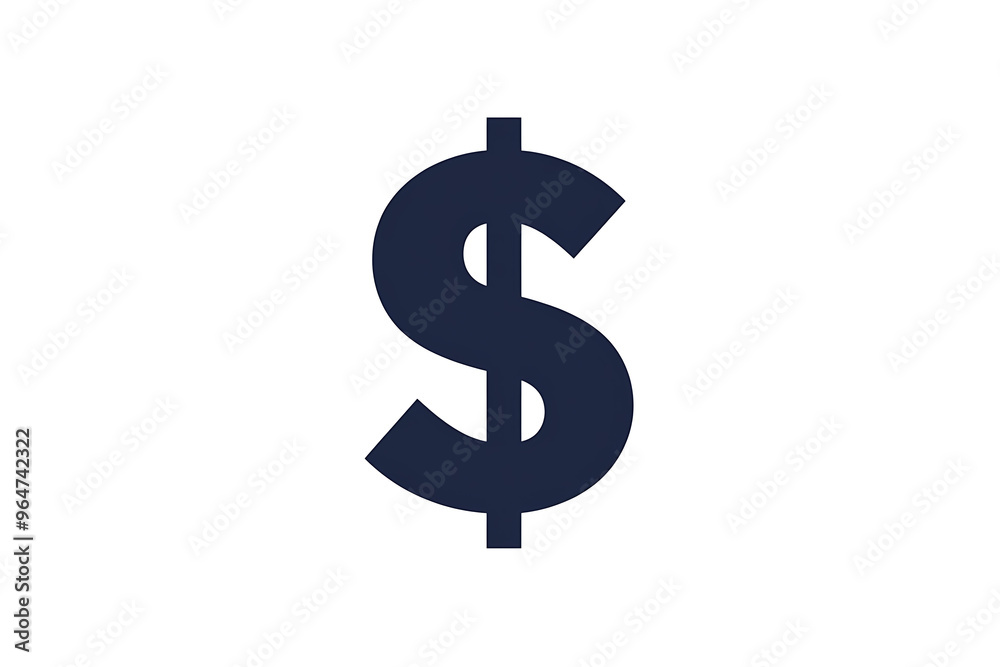 A simple and clean dollar symbol icon ($) designed in a minimalist style A simple and clean dollar symbol icon ($) designed in a minimalist style