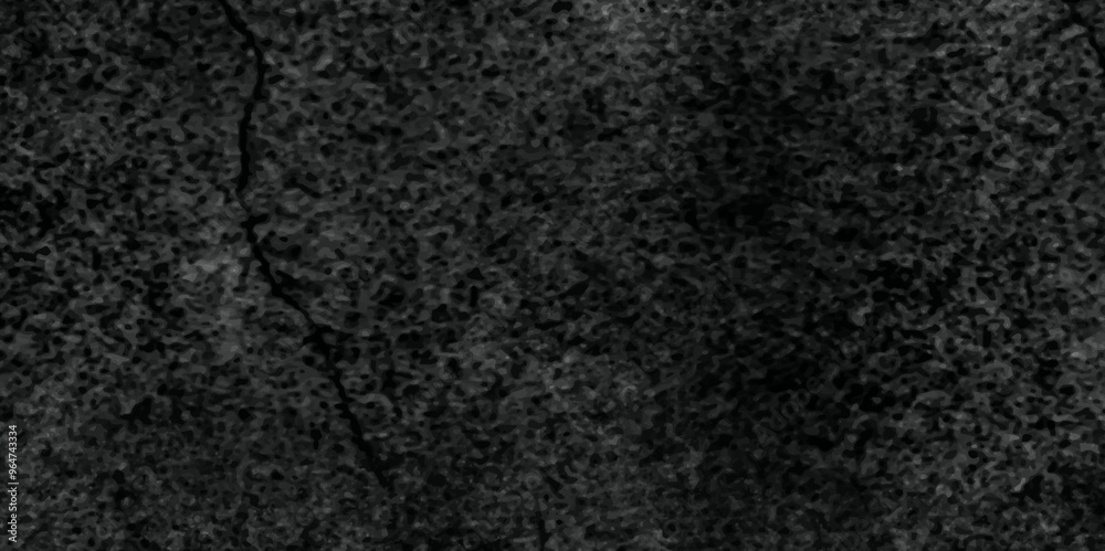 Fototapeta premium Abstract black grunge overly grains and concrete stone cracks wall background. black slate stone wall background pattern with high resolution. black marble texture. black paper texture.