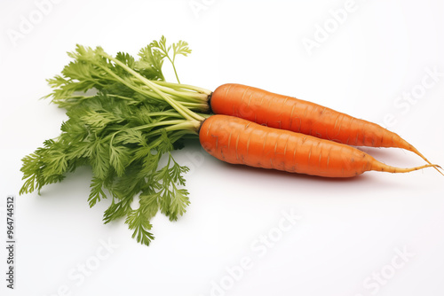 two carrots on isolated white background