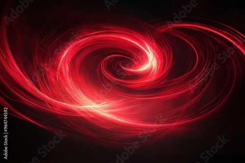 Abstract red spiral on black background.