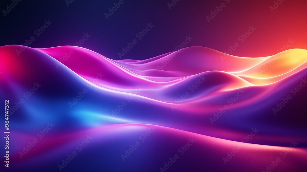 A colorful, abstract image of a wave with purple, blue, and orange colors A colorful, abstract image of a wave with purple, blue, and orange colors