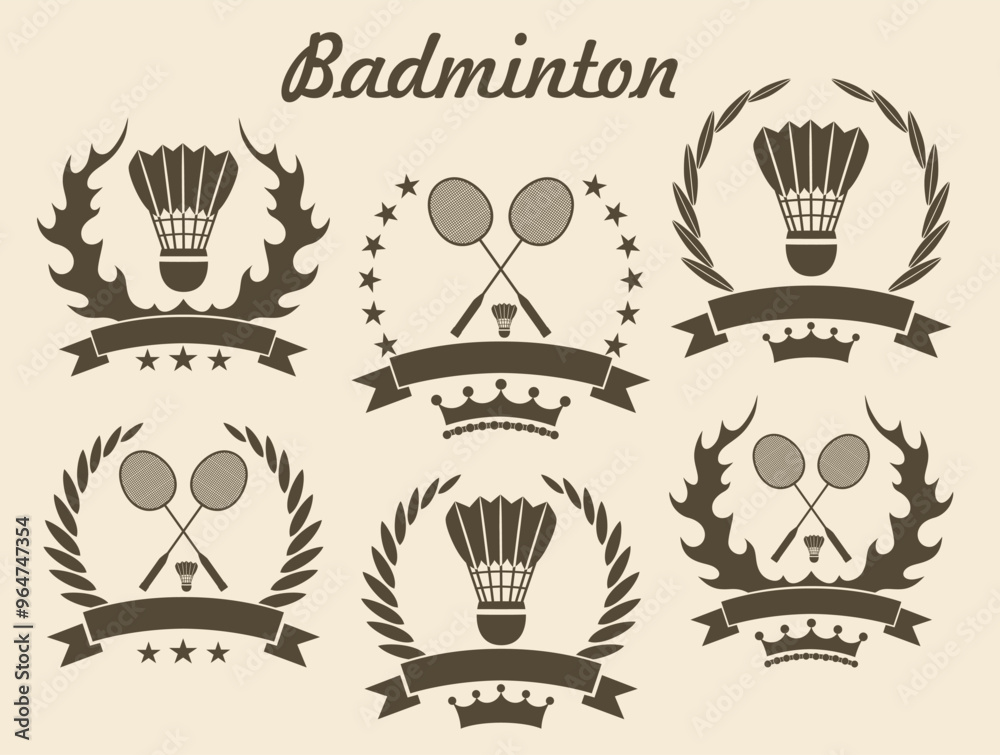 Badminton logo. Isolated Badminton on white background Badminton logo. Isolated Badminton on white background