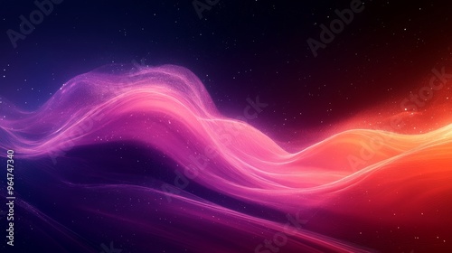 A colorful wave of light with purple and orange colors