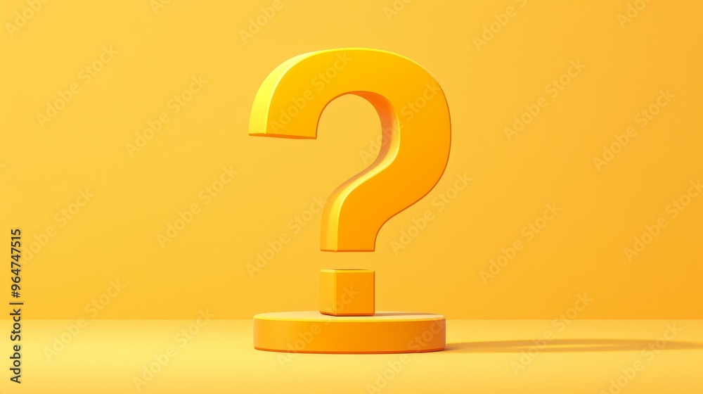 A yellow question mark is on a yellow background A yellow question mark is on a yellow background