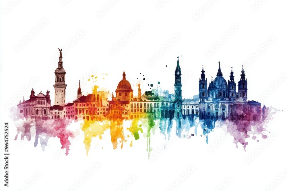 Obraz premium hungarian parliament old city