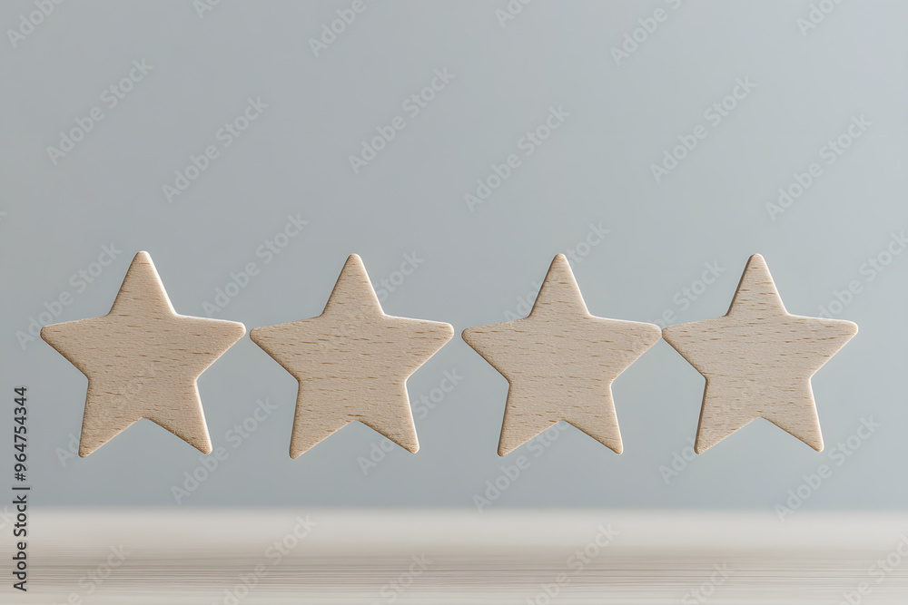 Fototapeta premium Customer Review Awarding Five Stars | Positive Feedback and Satisfaction Rating for Excellent Service