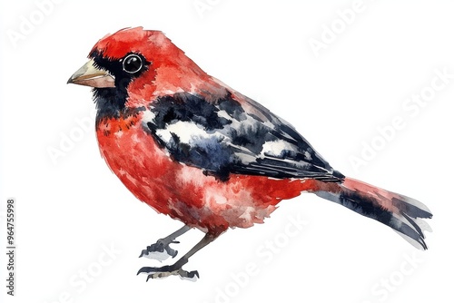 red cardinal on white background