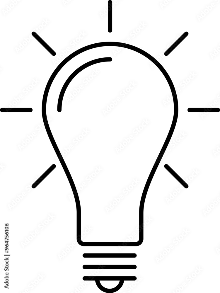 Bulb thin line icon. Light Bulb. Idea sign, solution, thinking concept. Trendy stroke UI signs for website or app, isolated on white background. Bulb thin line icon. Light Bulb. Idea sign, solution, thinking concept. Trendy stroke UI signs for website or app, isolated on white background.