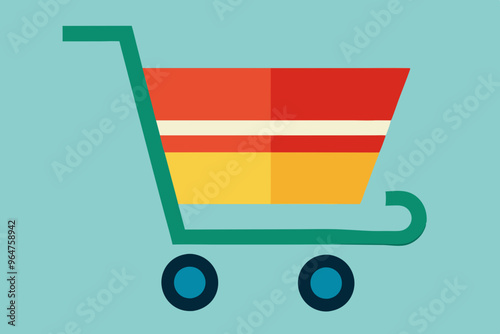  Shopping cart vector art illustration photo