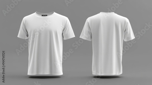 White T-Shirt Mockup Front and Back View, 3D Render, Clothing Design, t-shirt mockup, apparel design, clothing brand