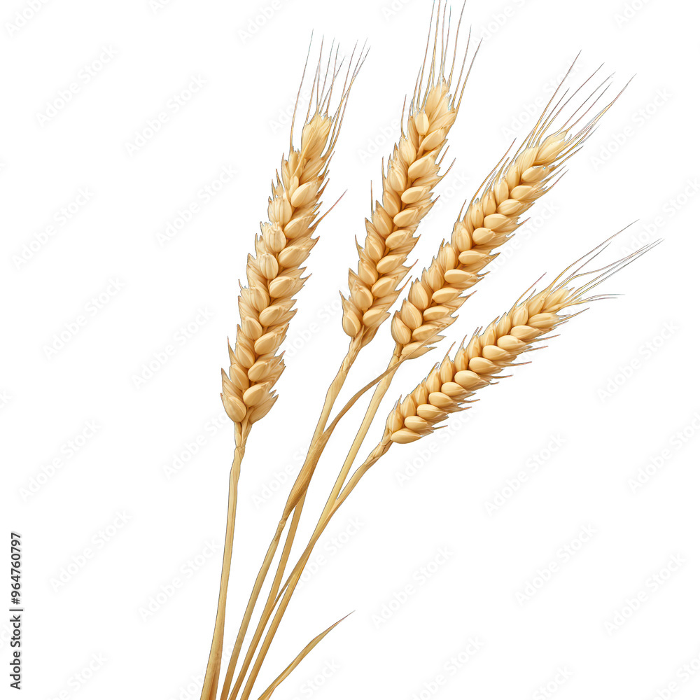 High-quality image of golden wheat stalks ready for harvest, symbolizing abundance and agriculture. transparent background High-quality image of golden wheat stalks ready for harvest, symbolizing abundance and agriculture. transparent background