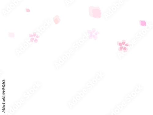 Spring flowers falling vector illustration. Japanese sakura petals spring confetti.