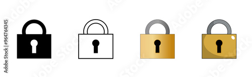 Conjunto de icono de candados. Concepto de seguridad, clave, contraseña y protección. En versión color y versión blanco y negro.