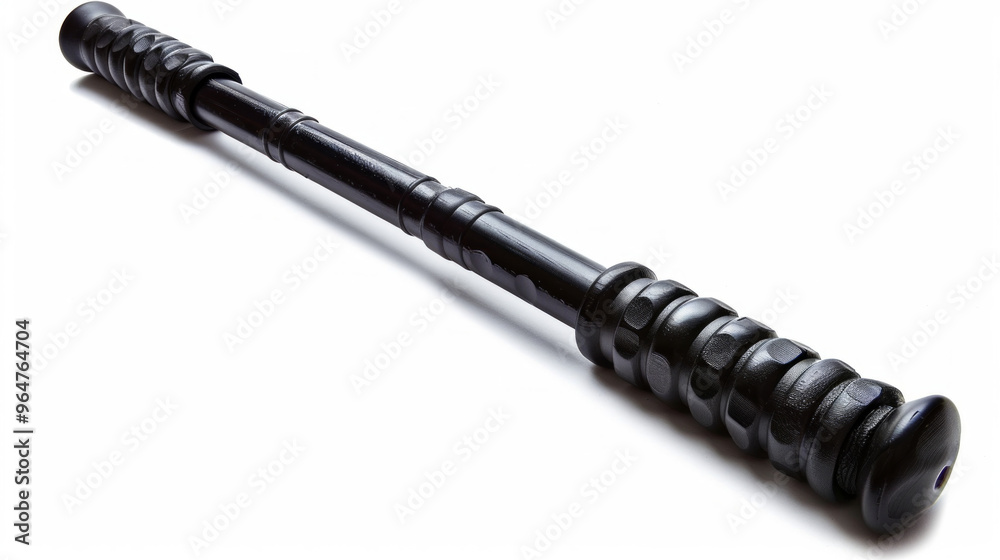 Riot Baton: A specialized baton used by bailiffs for riot control and crowd management isolated on white background Riot Baton: A specialized baton used by bailiffs for riot control and crowd management isolated on white background