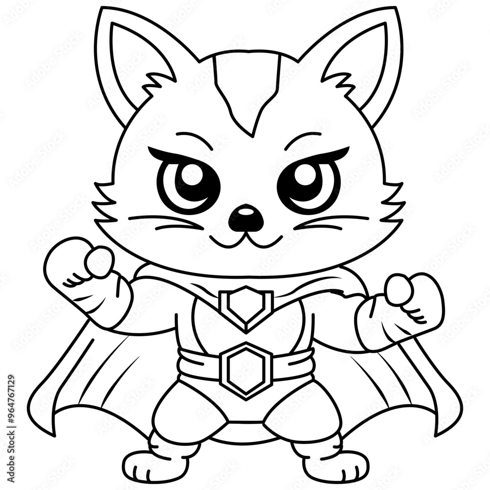 Cat Animal Superhero Outline Cat Animal Superhero Outline