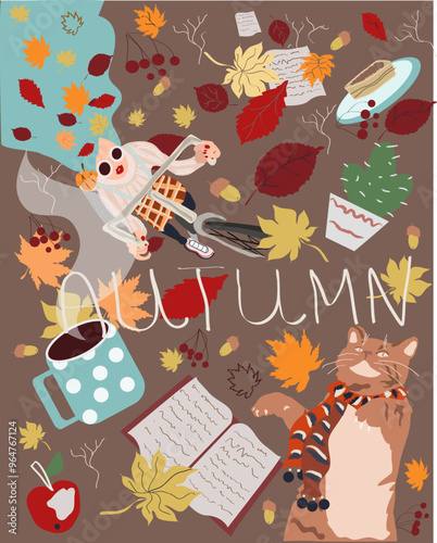 illustration on the theme of autumn, and can also be used for posters, cards, banners and other types of designs