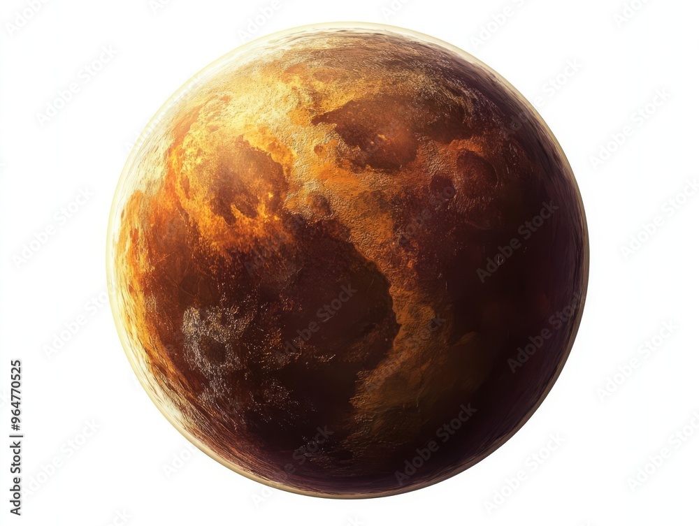 High-resolution image of a brown planet with detailed surface textures, perfect for science fiction and space themes. High-resolution image of a brown planet with detailed surface textures, perfect for science fiction and space themes.