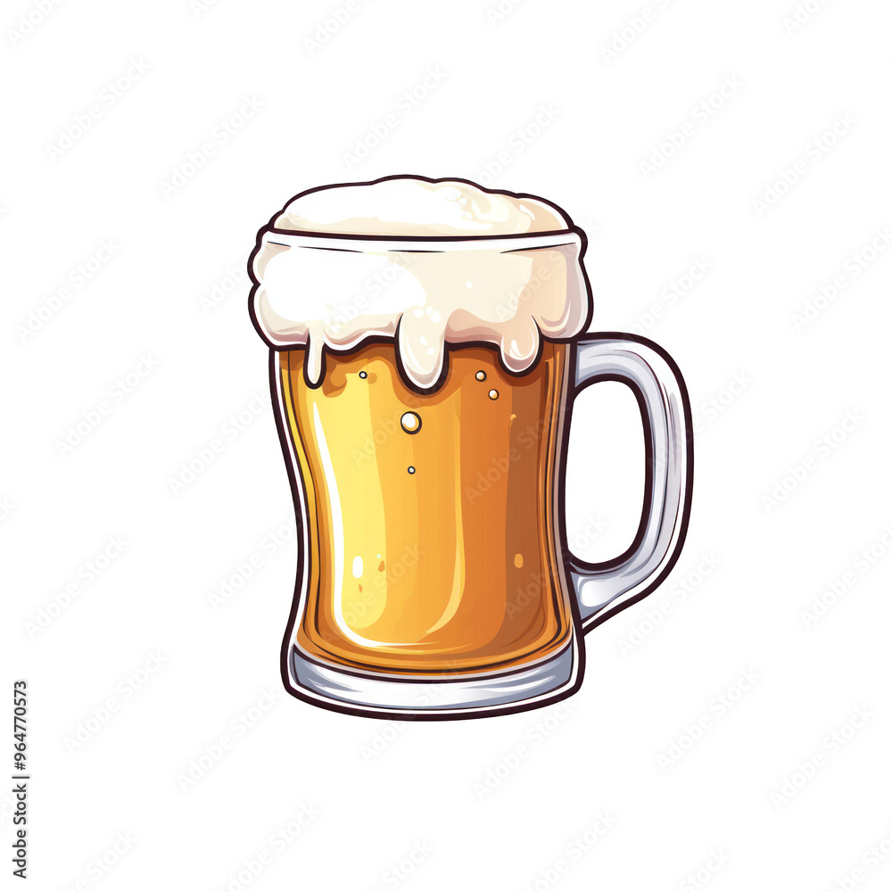 A detailed illustration of a frothy beer in a glass mug, perfect for beverage-themed designs and promotions. transparent background A detailed illustration of a frothy beer in a glass mug, perfect for beverage-themed designs and promotions. transparent background