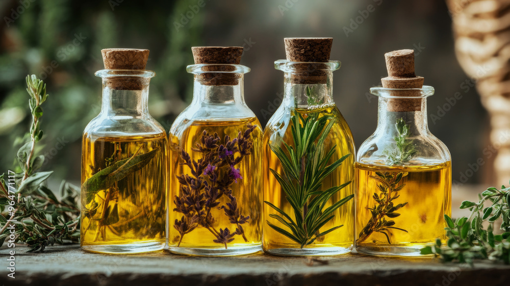 Natural hair oil made with herbs, packaged in a glass bottle. Natural hair oil made with herbs, packaged in a glass bottle.