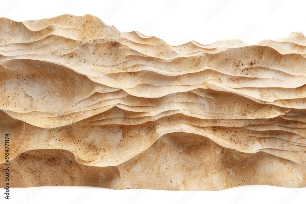 A detailed view of a massive rock structure with textures and patterns