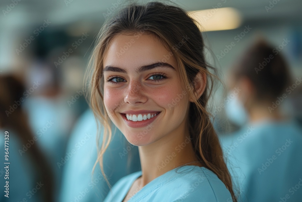 Fototapeta premium The dentist treats in the modern dental office, AI generated