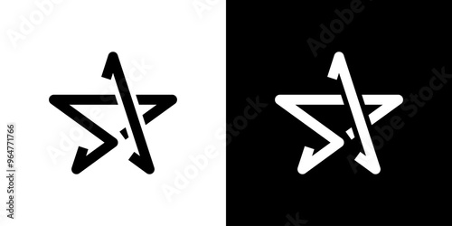 Logos with the initials S and A that use star elements