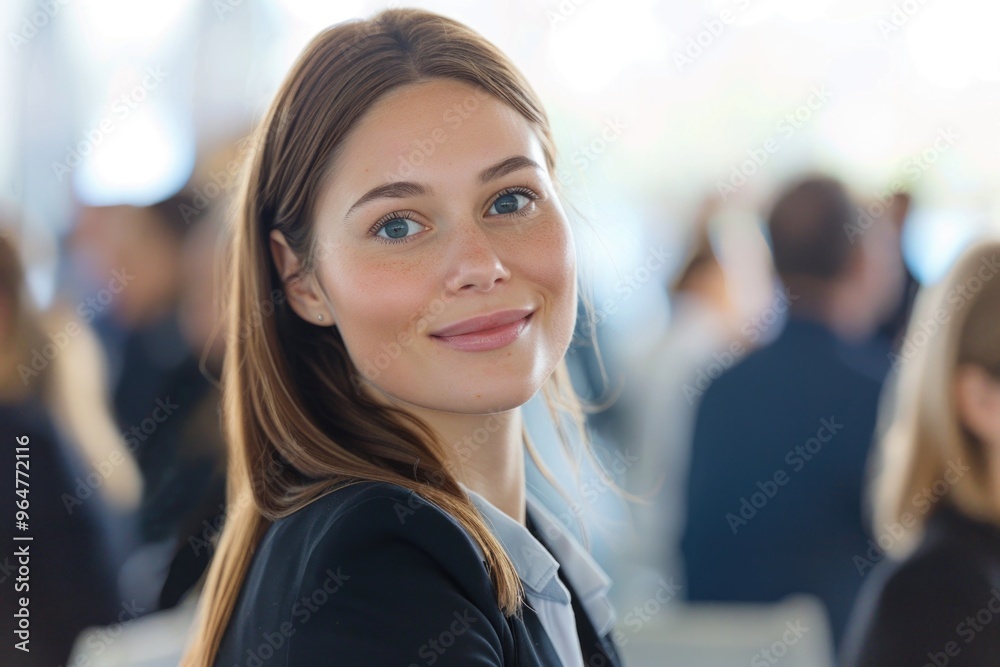 A professional woman smiling confidently at the camera, wearing a business suit and possibly ready for an important meeting or presentation A professional woman smiling confidently at the camera, wearing a business suit and possibly ready for an important meeting or presentation