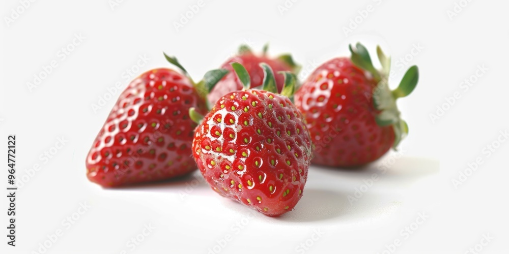 A cluster of fresh strawberries arranged on a clean white surface A cluster of fresh strawberries arranged on a clean white surface