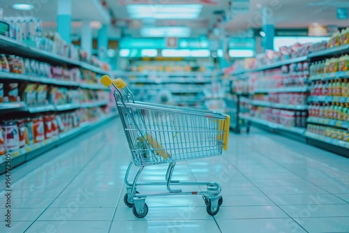 Wallpaper Mural shopping cart in supermarket Torontodigital.ca