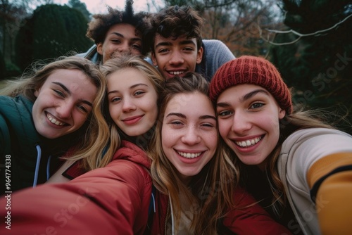 A group of friends and family capturing memories with their smartphone camera
