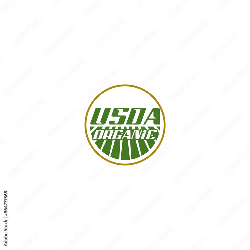 USDA organic shield sign isolated on white background USDA organic shield sign isolated on white background