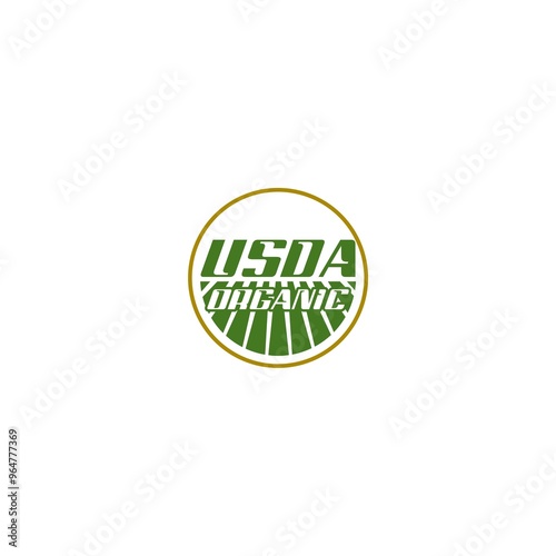 USDA organic shield sign isolated on white background