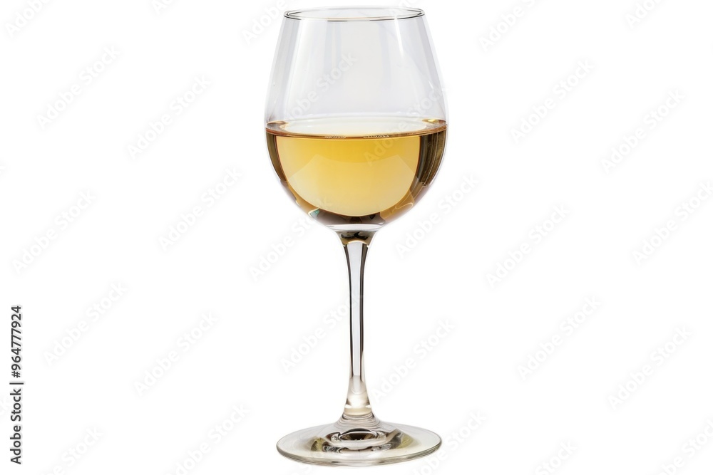 A glass of white wine on a simple white background, perfect for highlighting the color and clarity of the wine A glass of white wine on a simple white background, perfect for highlighting the color and clarity of the wine