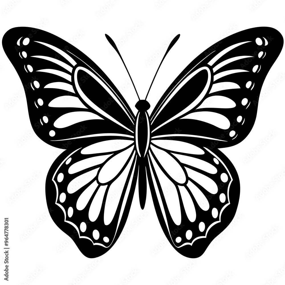 Butterfly Silhouette Vector Art Illustration Butterfly Silhouette Vector Art Illustration