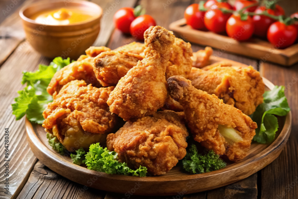 A bunch of fried chicken pieces that are crispy and look very delicious A bunch of fried chicken pieces that are crispy and look very delicious