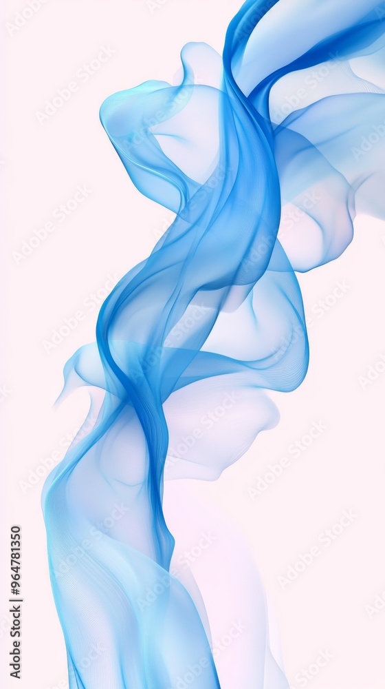 Abstract blue wave on white background, fluid art concept Abstract blue wave on white background, fluid art concept