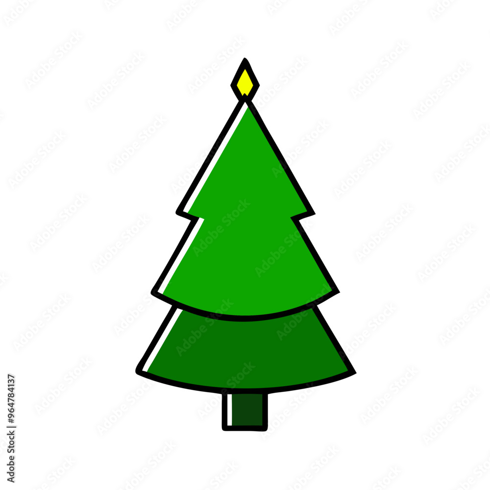Green Christmas Tree Icon in Classic Design, Festive Holiday Symbol Green Christmas Tree Icon in Classic Design, Festive Holiday Symbol