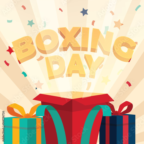 Boxing Day Sale. Boxing Day promotion design. Boxing Day background.