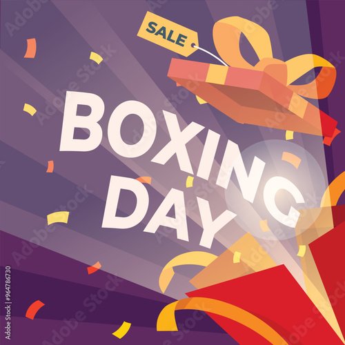 Boxing Day Sale. Boxing Day promotion design. Boxing Day background.