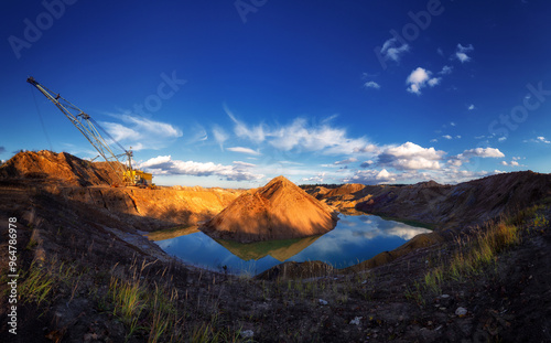 quarry, mining, landscape, sky, nature, travel, view, panorama, clouds, sunset, peak, cloud, rocks, panoramic