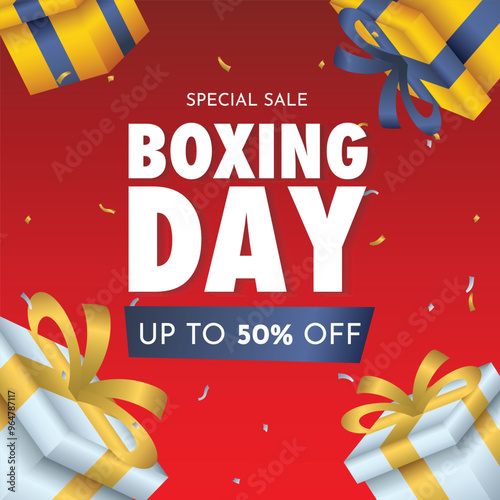 Boxing Day Sale. Boxing Day promotion design. Boxing Day background.