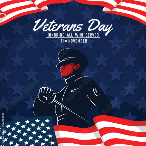 Veterans Day Background Design. 