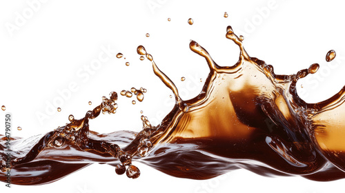 splash of brown liquid on transparent background