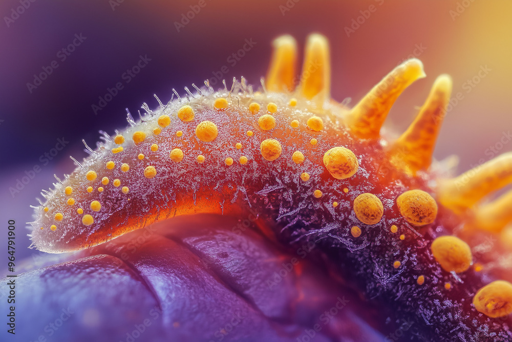 Vibrant macro close-up of colorful sea cucumber, rich textures, vivid colors, marine life, underwater detail, focus stacking, nature, aquatic organism, beauty in nature, macro photography concept Vibrant macro close-up of colorful sea cucumber, rich textures, vivid colors, marine life, underwater detail, focus stacking, nature, aquatic organism, beauty in nature, macro photography concept