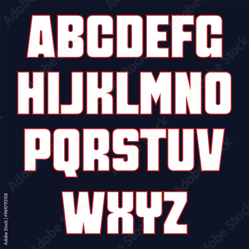 PrintClassic college font. Vintage sport font in american style for football, baseball or basketball logos and t-shirt. Athletic department typeface, varsity style font. Vector