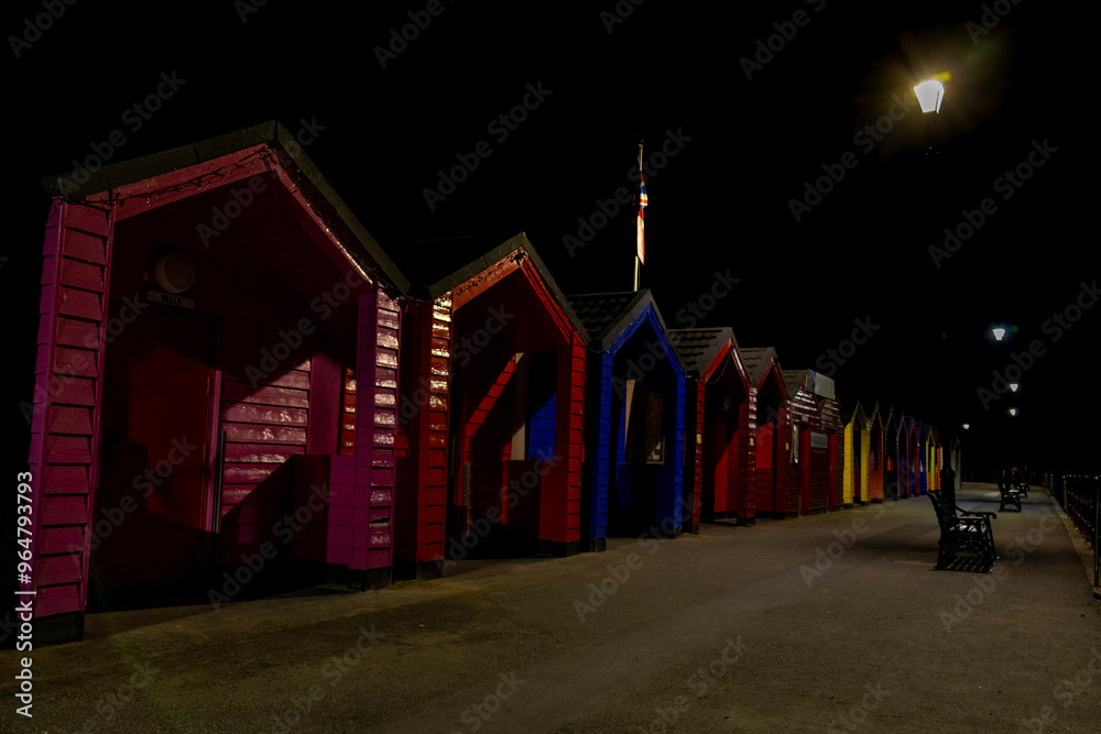 Fototapeta premium Night Time Beach Huts