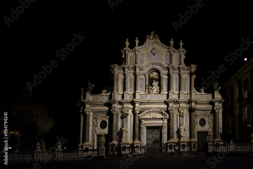 The city of Catania, Sicily, Italy at Night