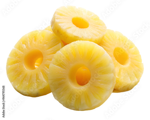 slices of pineapple  isolated on transparent background png photo